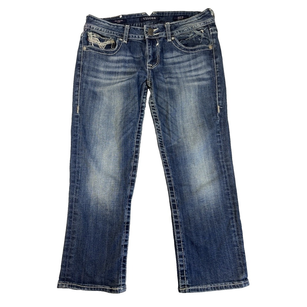 Vigoss Women's 30 The Chelsea Capri Jean Embroidered Western Cowgirl Rodeo Sexy